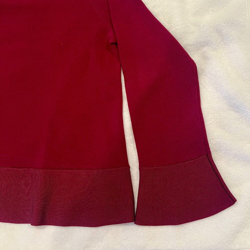 Ann Taylor Shimmer Trim Flare Sleeve Sweater in Plum size XL - Picture 6 of 6